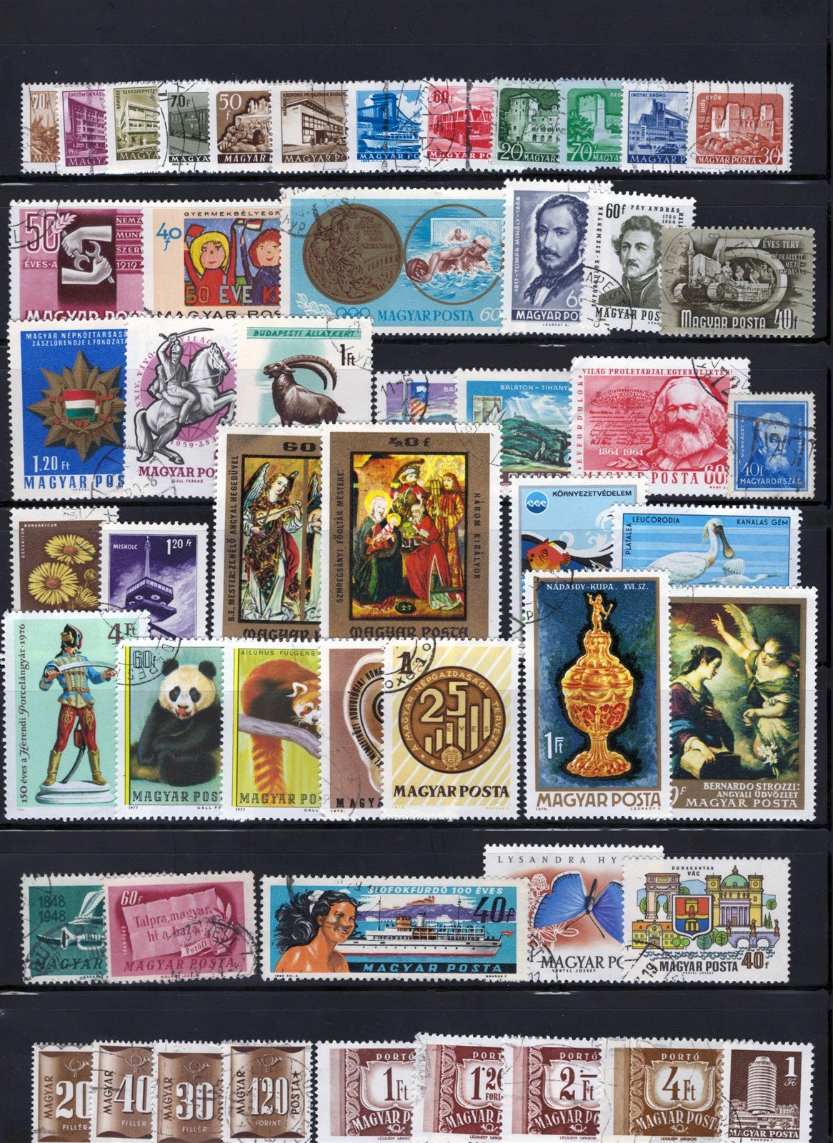 Hungary Stamp Collection around 300 Stamps on 6 stock pages ZAYIX 0825L1616