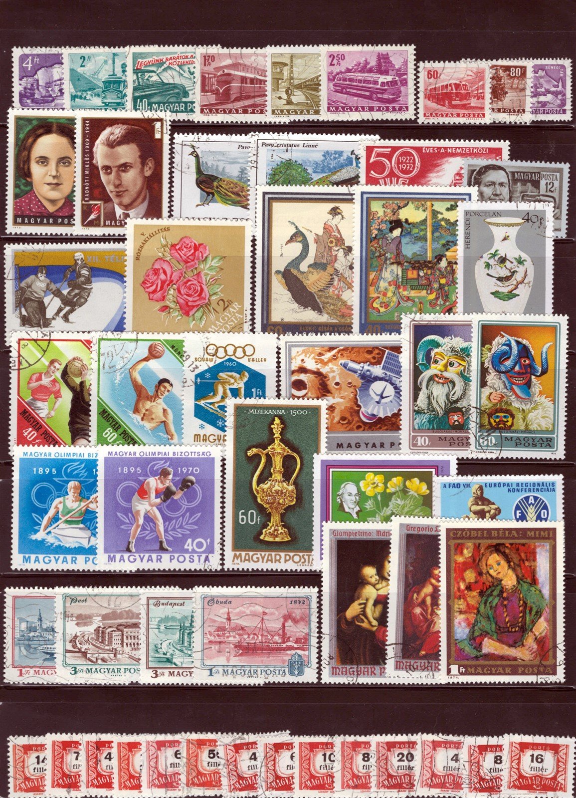 Hungary Stamp Collection around 300 Stamps on 6 stock pages ZAYIX 0825L1616