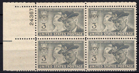 United States 998 MNH Plate Block United Confederate Veterans ZAYIX 0825S1622