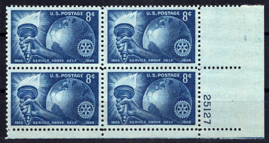 United States 1066 MNH Plate Block Rotary International ZAYIX STAMPS 0825S1659