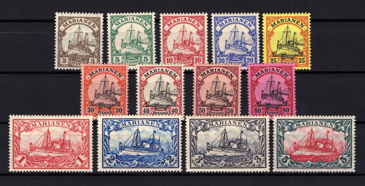 Mariana Islands 17-29 VLH/MNH Germany Colony Kaiser's Yacht ZAYIX 0825BL1671