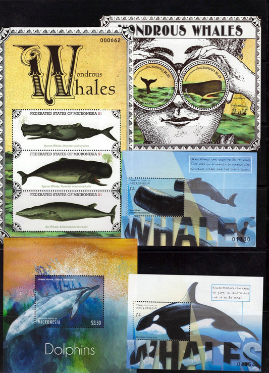 Whales, Dolphins, Penguins, Polar Bears, Micronesia Collection ZAYIX 0825L1694