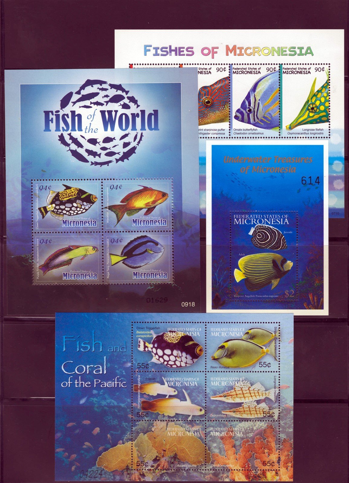 Tropical Fish and Coral Reefs, 6 Page Micronesia MNH Collection ZAYIX 0825L1697