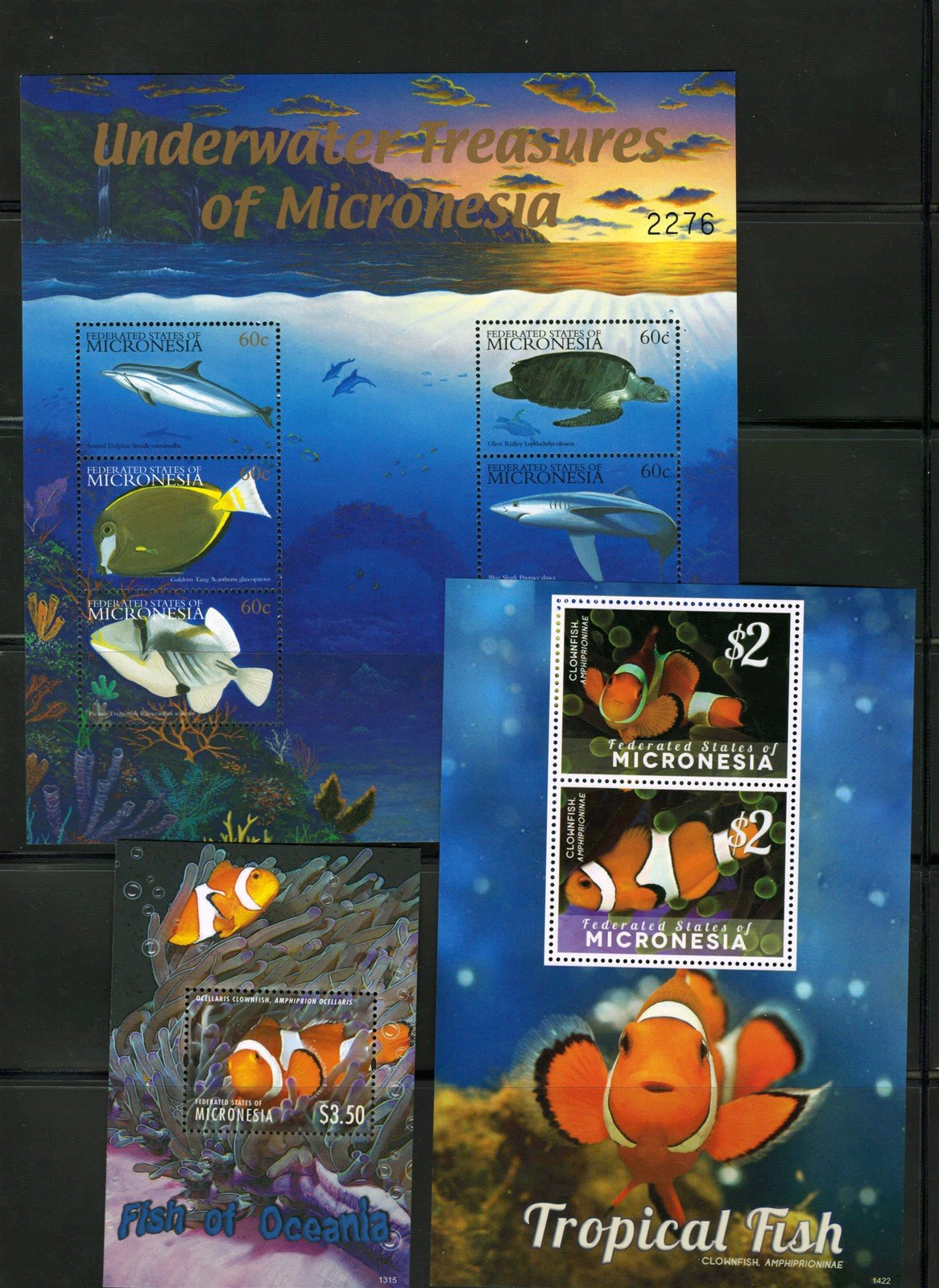 Tropical Fish and Coral Reefs, 6 Page Micronesia MNH Collection ZAYIX 0825L1697