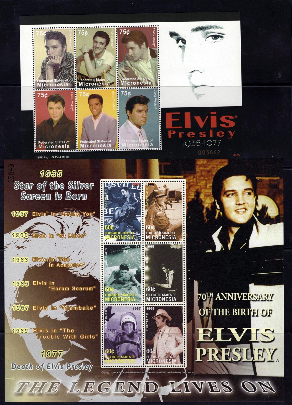 Elvis Presley, King of Rock n' Roll music, Micronesia Collection ZAYIX 0825L1698