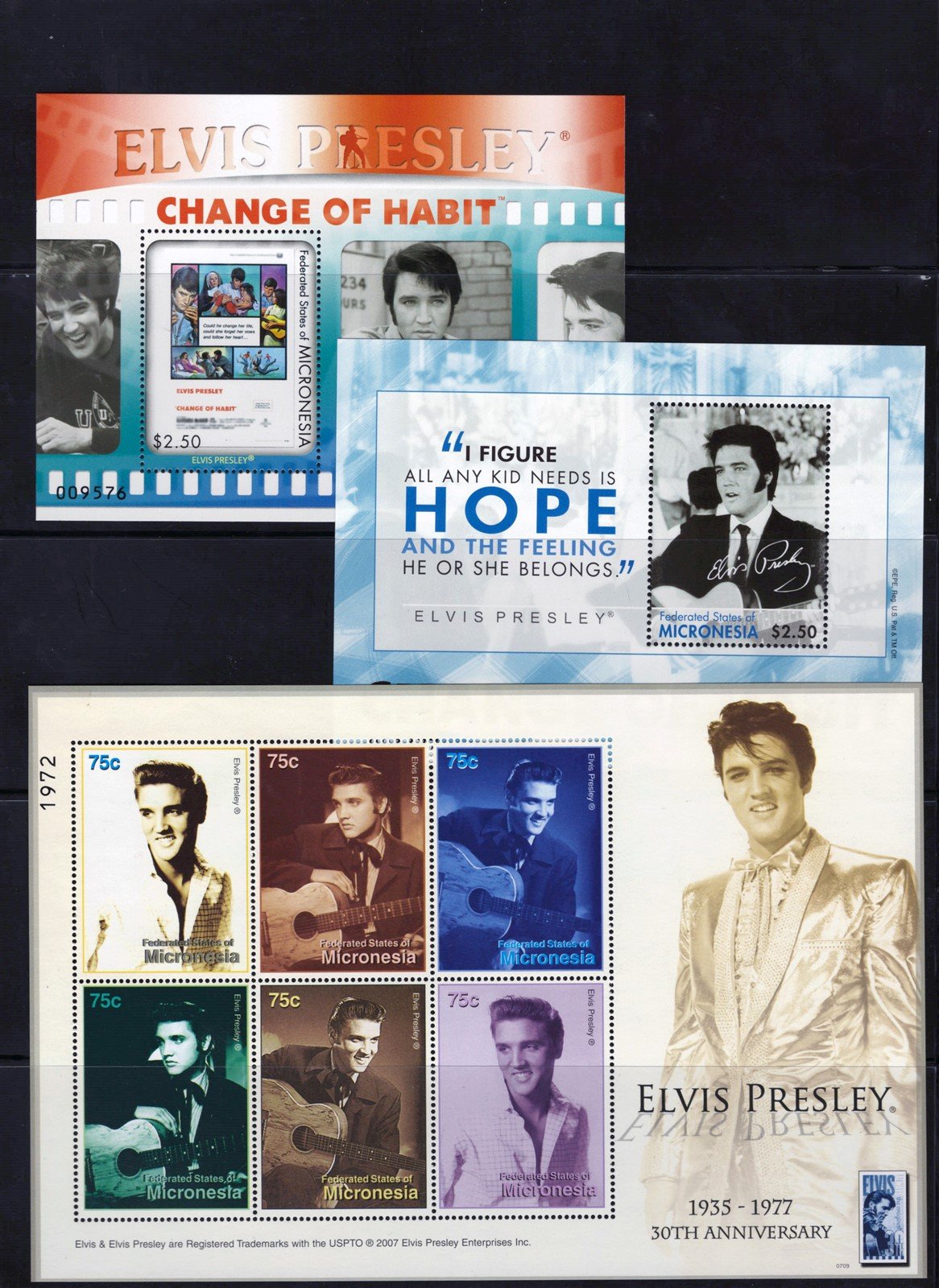 Elvis Presley, King of Rock n' Roll music, Micronesia Collection ZAYIX 0825L1698
