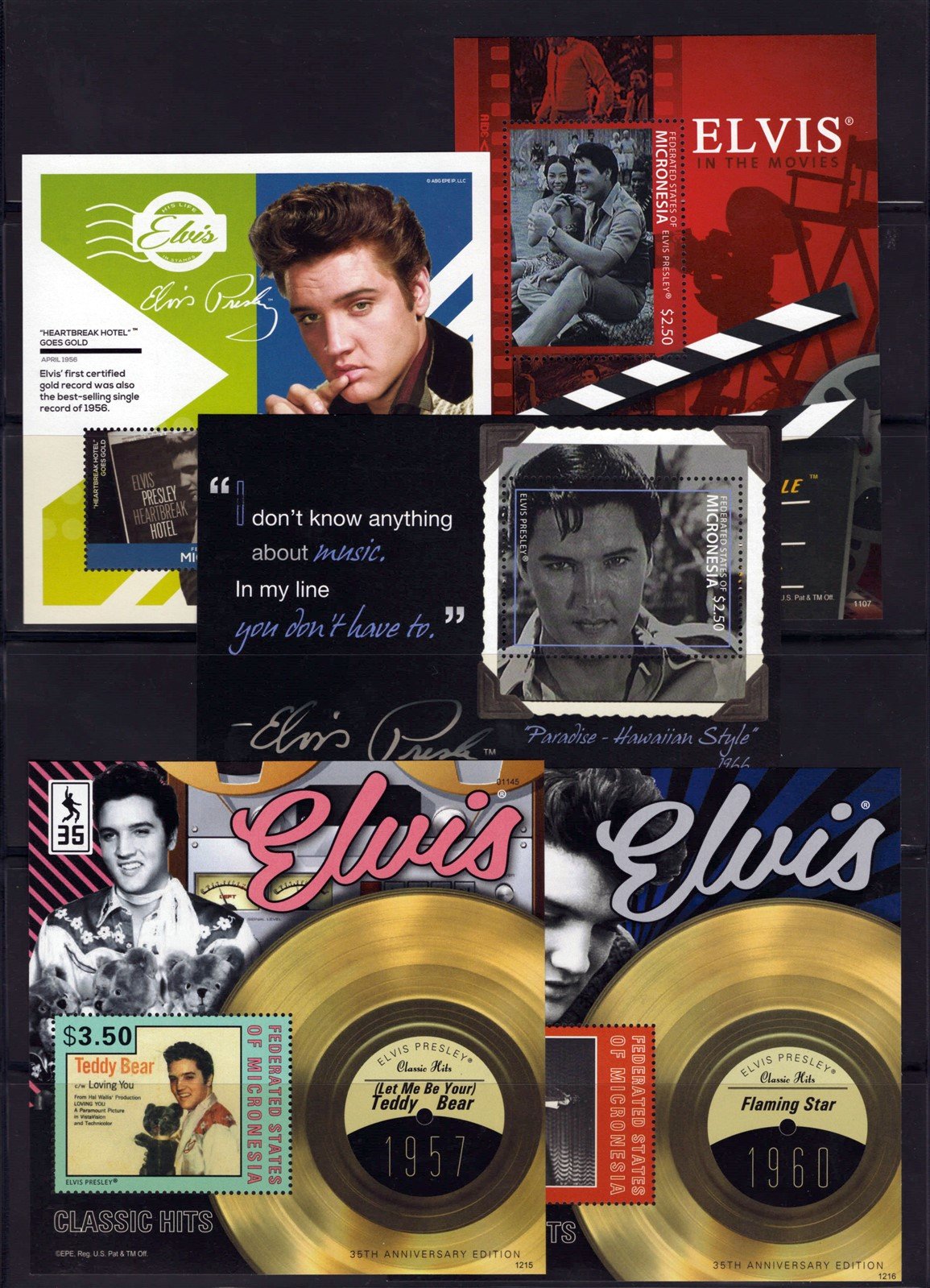 Elvis Presley, King of Rock n' Roll music, Micronesia Collection ZAYIX 0825L1698