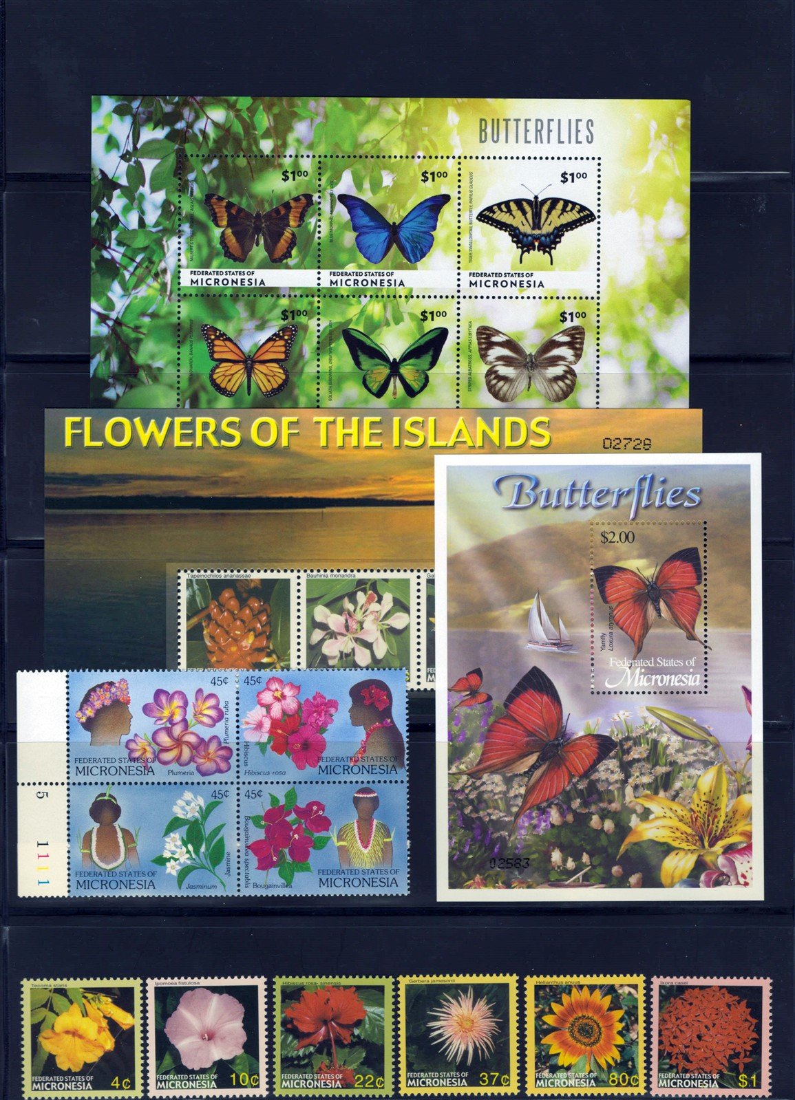 Butterflies, Insects, Flowers, Mushrooms, Micronesia Collection ZAYIX 0825L1699
