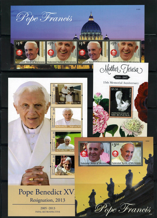 Popes, Pope John Paul II & Mother Theresa, Micronesia Collection ZAYIX 0825L1700