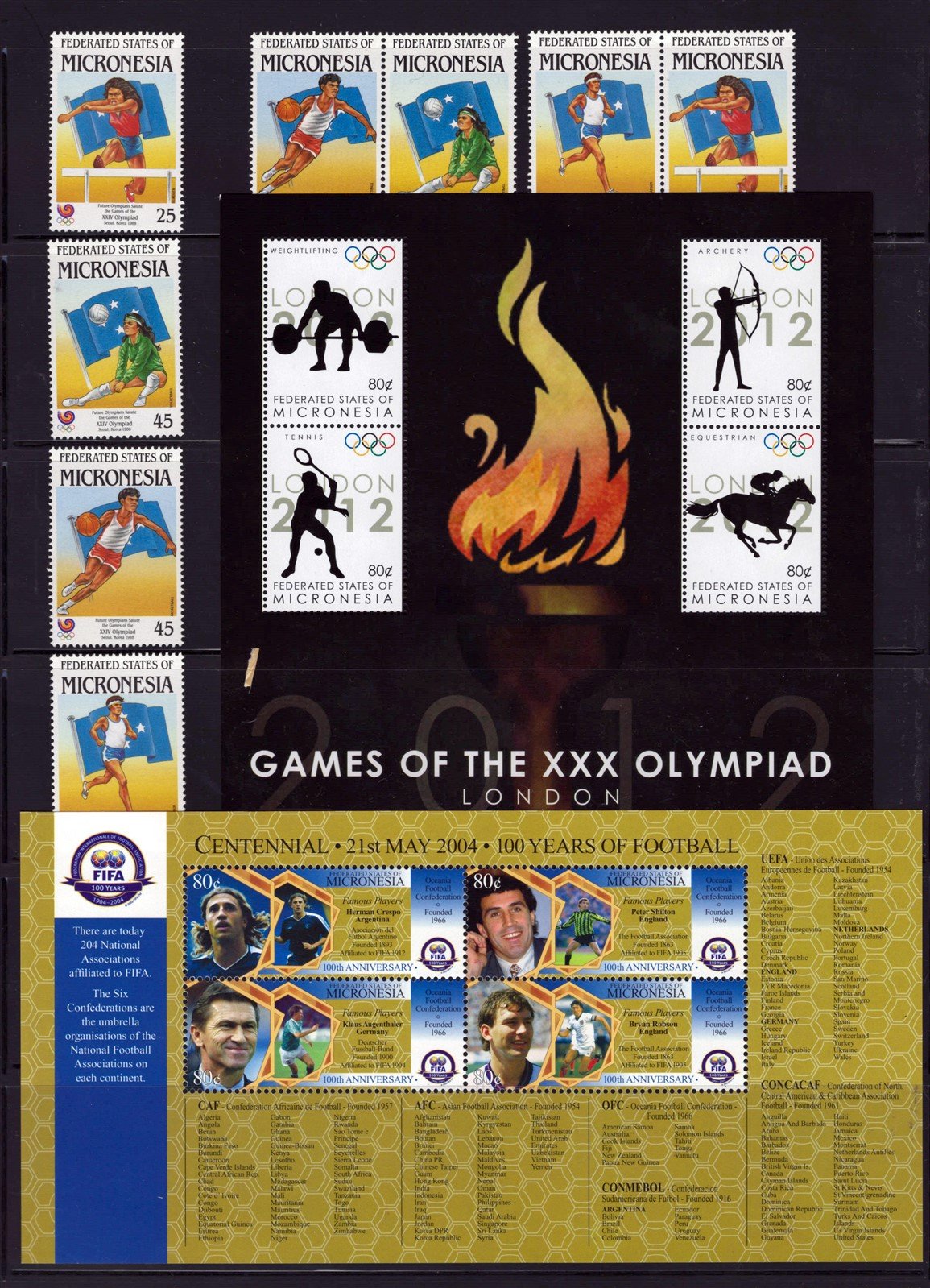 Sports & Olympics MNH Stamp Collection on 7 Pages, Micronesia ZAYIX 0825L1702
