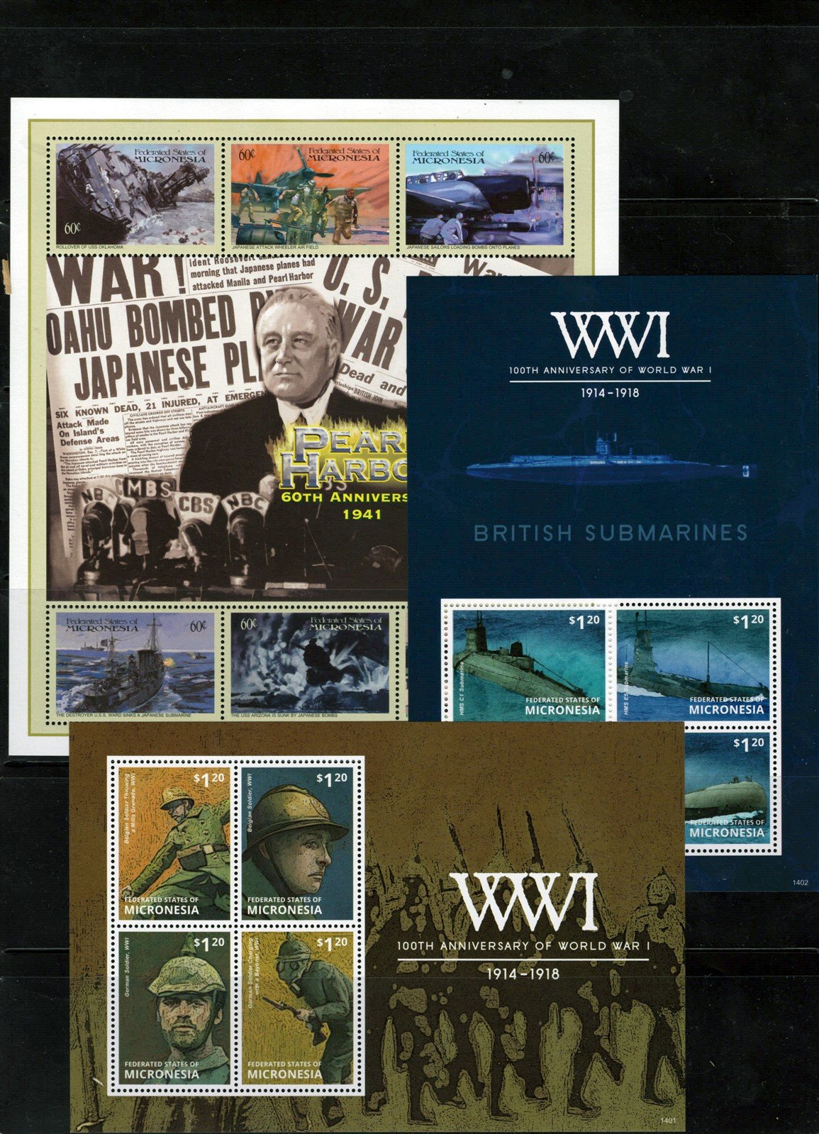 Military & War FOUR MNH Page Collection, WWII, Iraqi icronesia ZAYIX 0825L1704