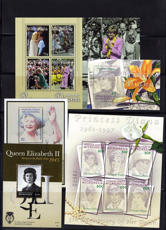 British Royalty MNH NINE-Page Collection Micronesia ZAYIX 0825L1707