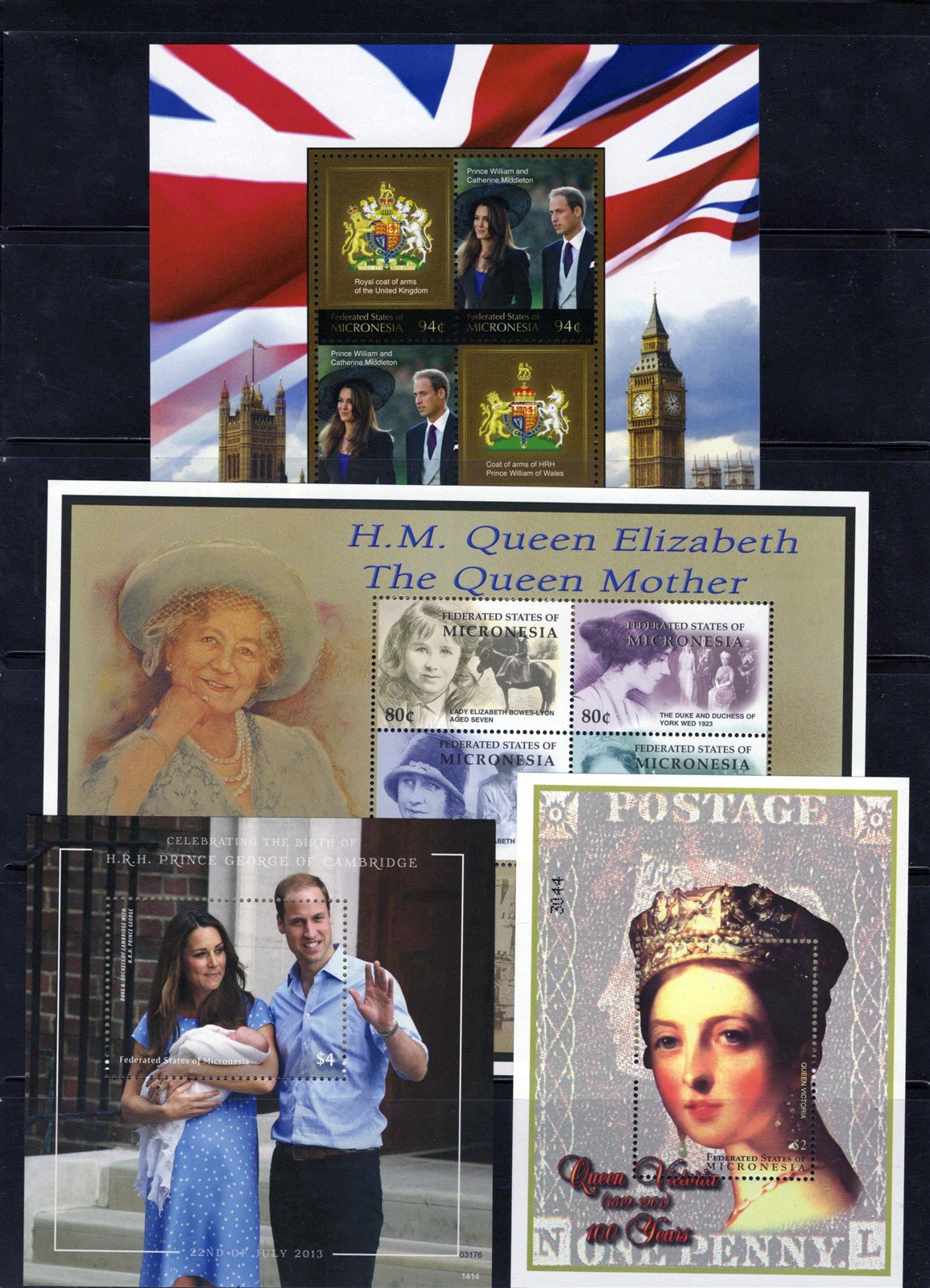 British Royalty MNH NINE-Page Collection Micronesia ZAYIX 0825L1707