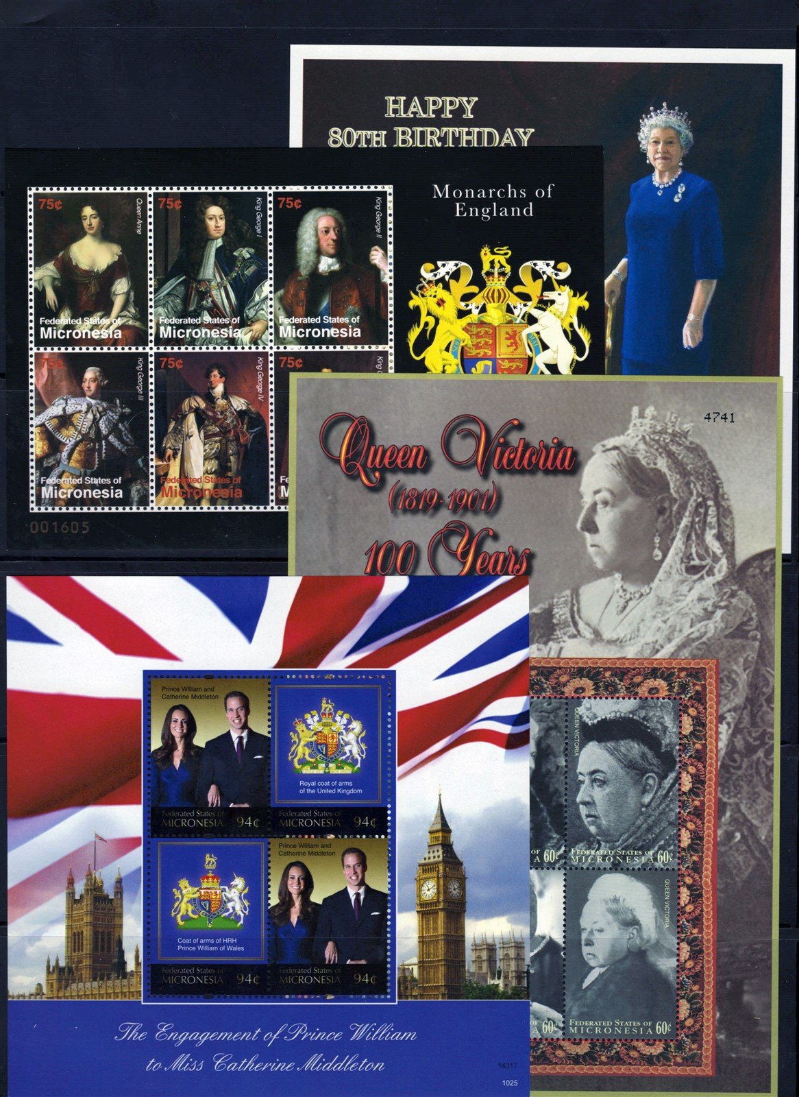British Royalty MNH NINE-Page Collection Micronesia ZAYIX 0825L1707