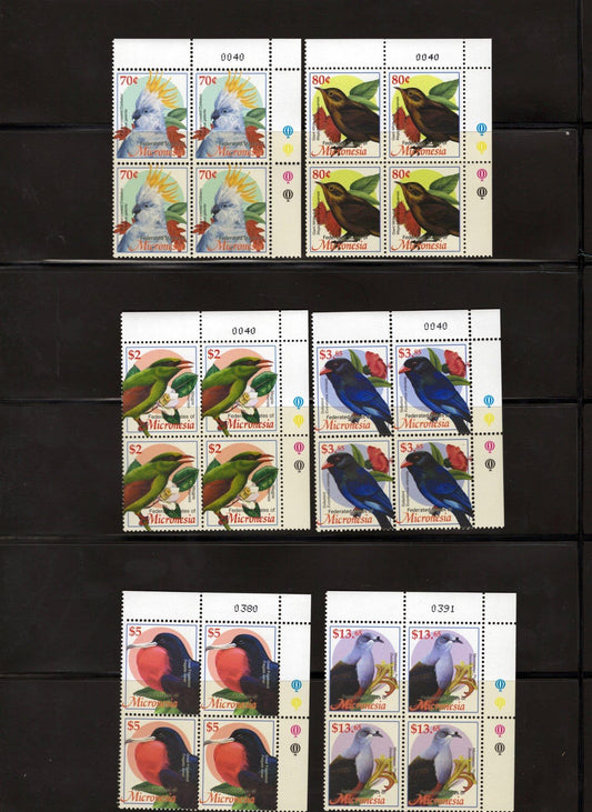Micronesia 525-537, 600-601 MNH Birds Definitive Plate Blocks ZAYIX 0825L1709