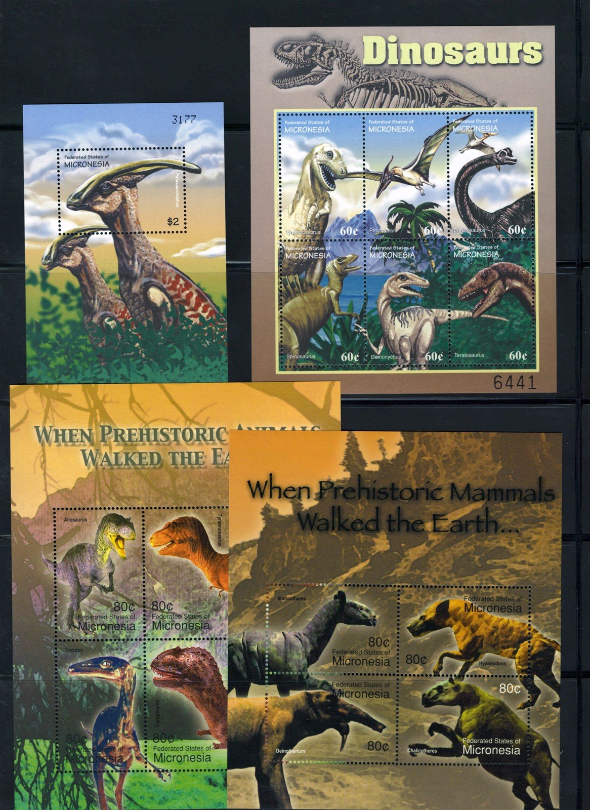 Dinosaurs & Prehistoric Animals MNH 2-Page Collection Micronesia ZAYIX 0825L1710