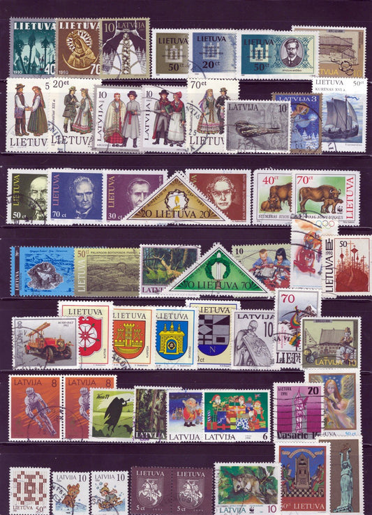 Latvia & Lithuania Collection of 53 Stamps Postally Used ZAYIX 0825L1713