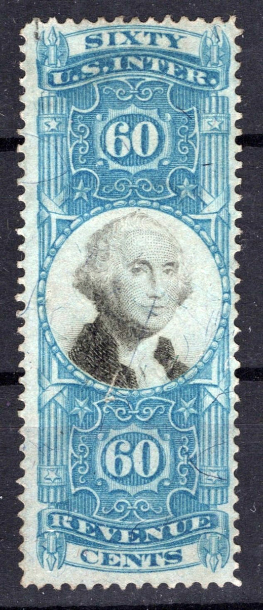 US R116 Used FVF 60c blue & blue Documentary 2nd Issue, Revenue ZAYIX 0825SB1744