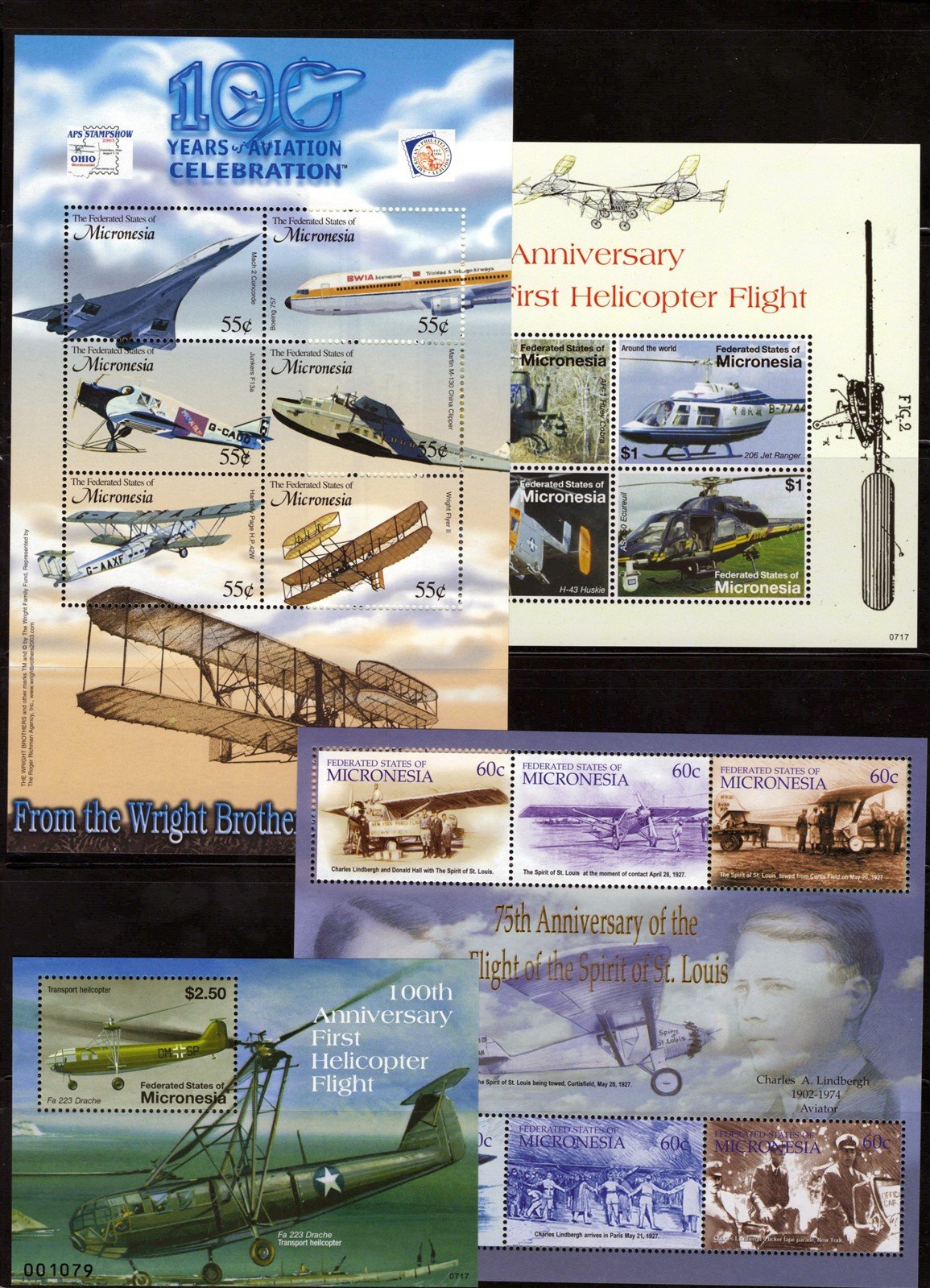 History of Aviation MNH Micronesia Stamp Collection on 6 Pages ZAYIX 0825L1760
