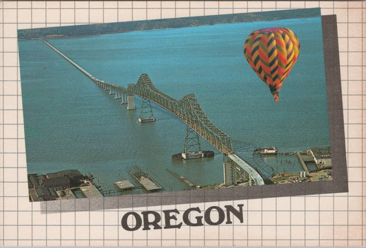 Oregon, Hot Air Ballooning Astoria Above BridgePostcard ZAYIX 102022PC95A