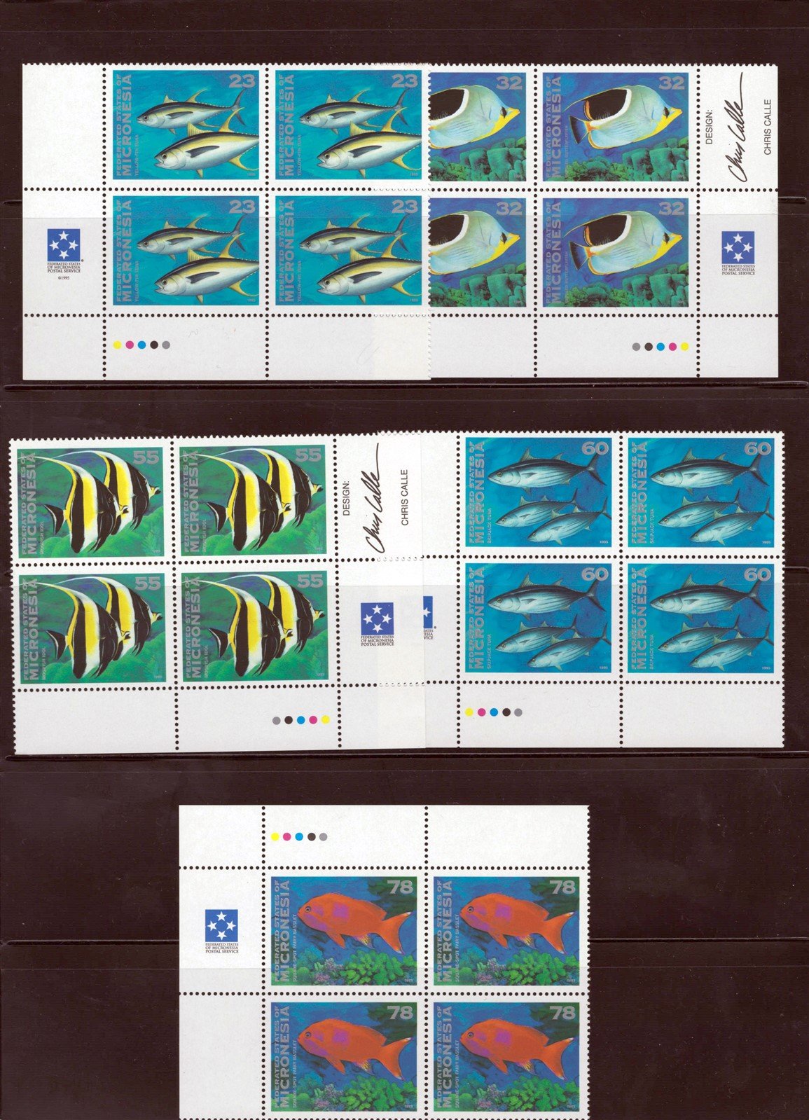 Micronesia 213-214, 218-226 MNH Tropical Fish blocks & sheet ZAYIX 0825L1788