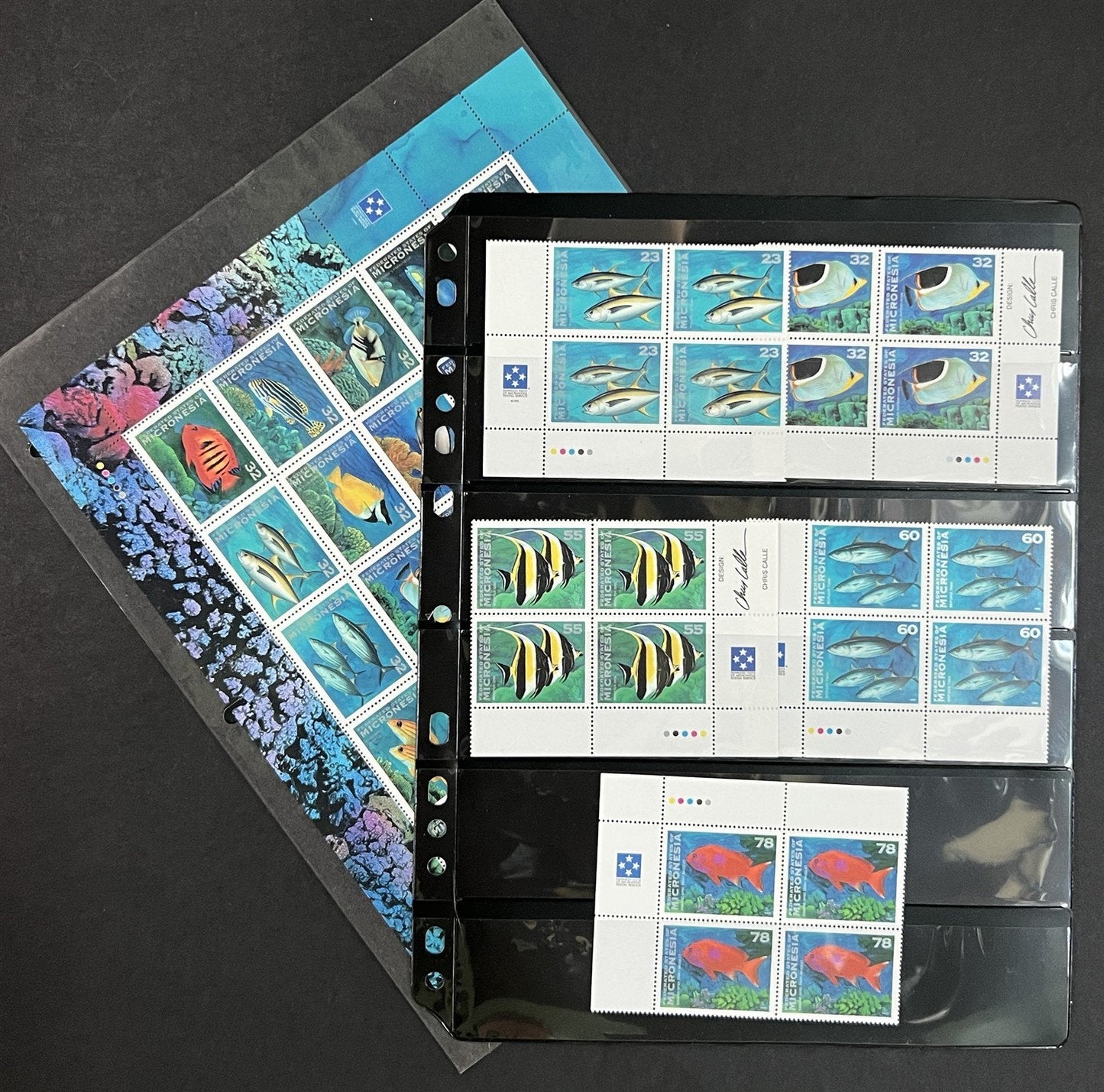 Micronesia 213-214, 218-226 MNH Tropical Fish blocks & sheet ZAYIX 0825L1788