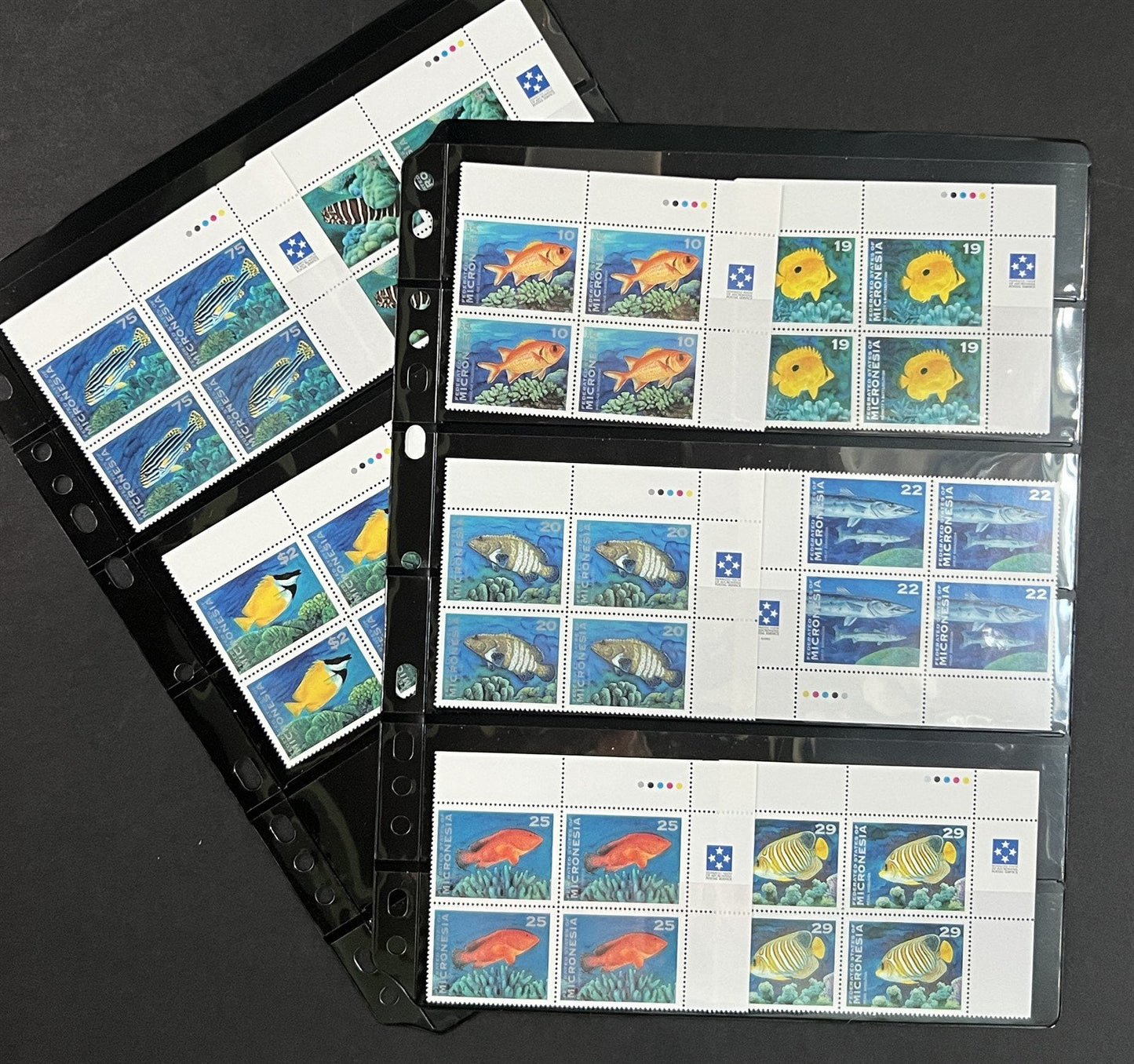 Micronesia 156-167 MNH Tropical Fish Corner Blocks ZAYIX 0825L1790