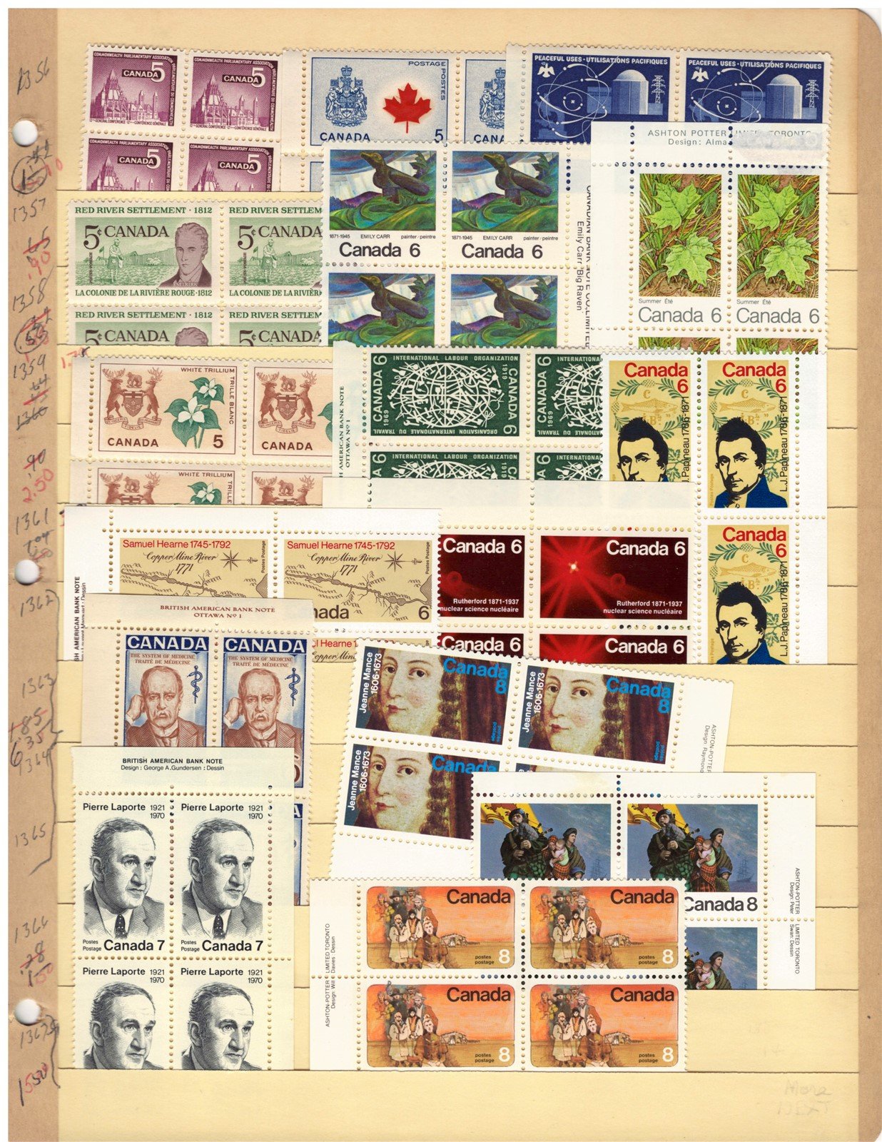 Canada Inscription Block MNH Collection on 3stock pages ZAYIX 0825L1793