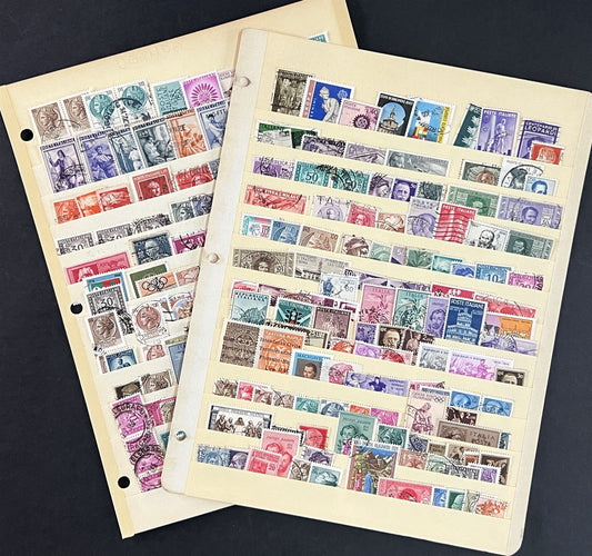 Italy Used Collection of 244 Stamps Packed on 2 Stock Sheets ZAYIX 0825L1794