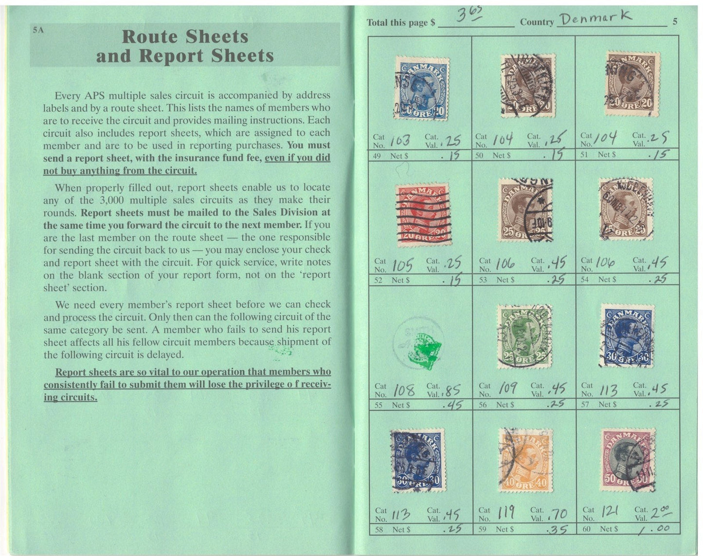 Denmark Mint & Used in Retired APS Circuit Book, est. $200+ CV ZAYIX 0825L1795