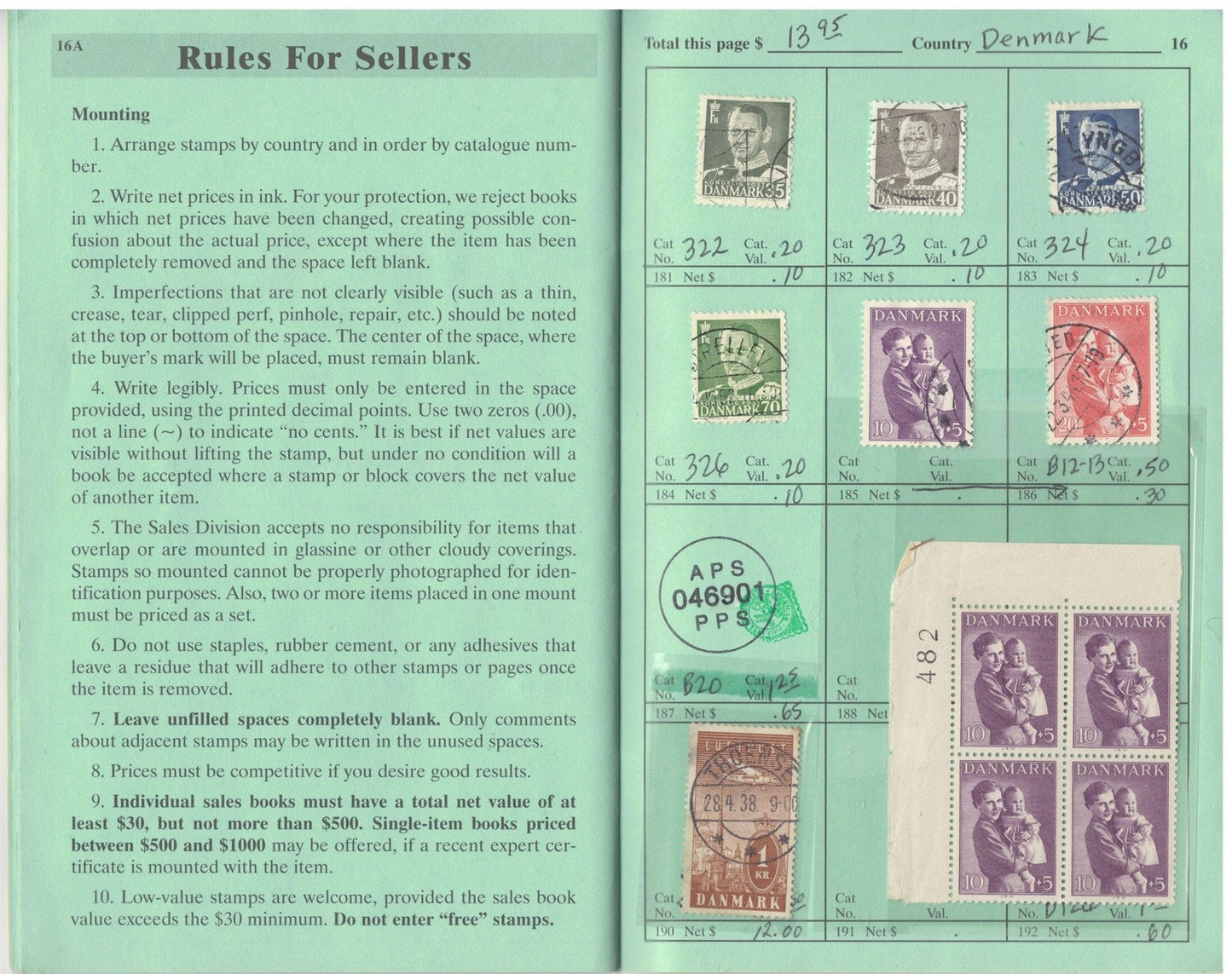 Denmark Mint & Used in Retired APS Circuit Book, est. $200+ CV ZAYIX 0825L1795
