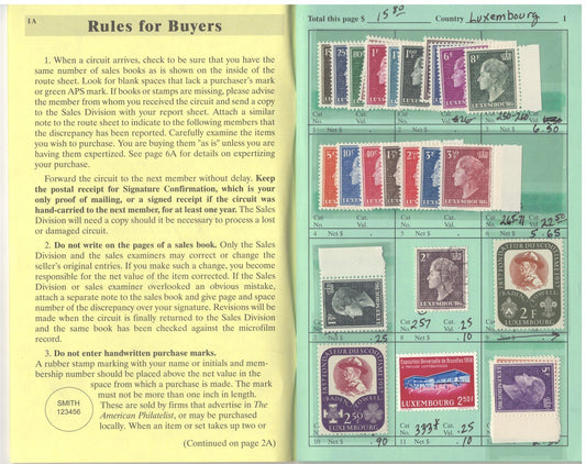 Luxembourg & Netherlands Mint & Used in APS Circuit Book ZAYIX 0825L1798