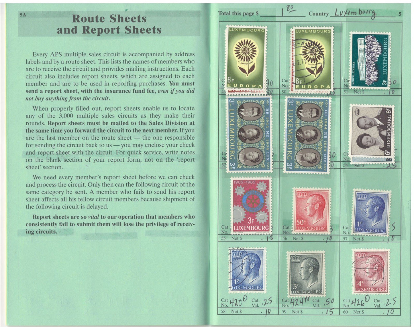 Luxembourg & Netherlands Mint & Used in APS Circuit Book ZAYIX 0825L1798