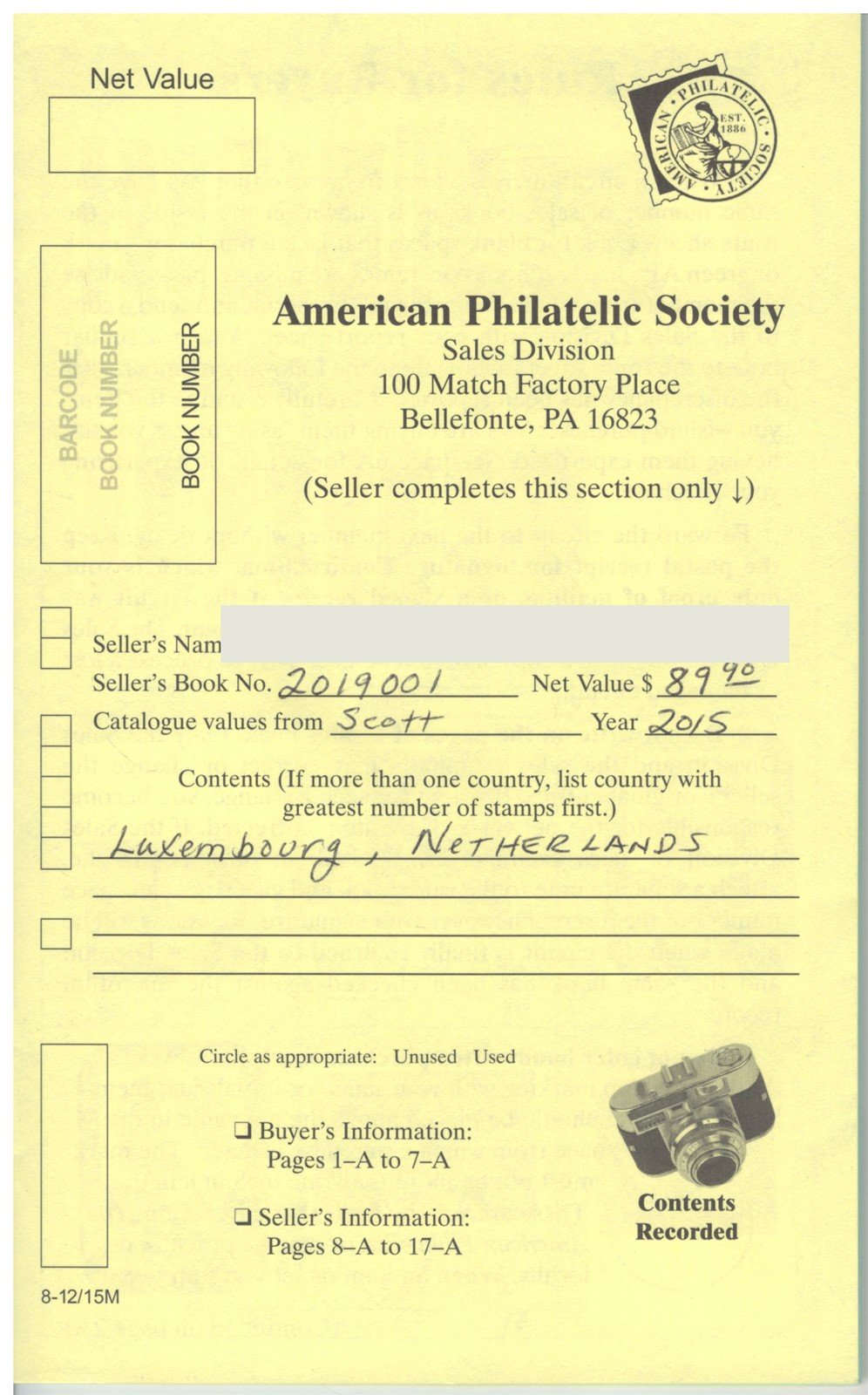 Luxembourg & Netherlands Mint & Used in APS Circuit Book ZAYIX 0825L1798
