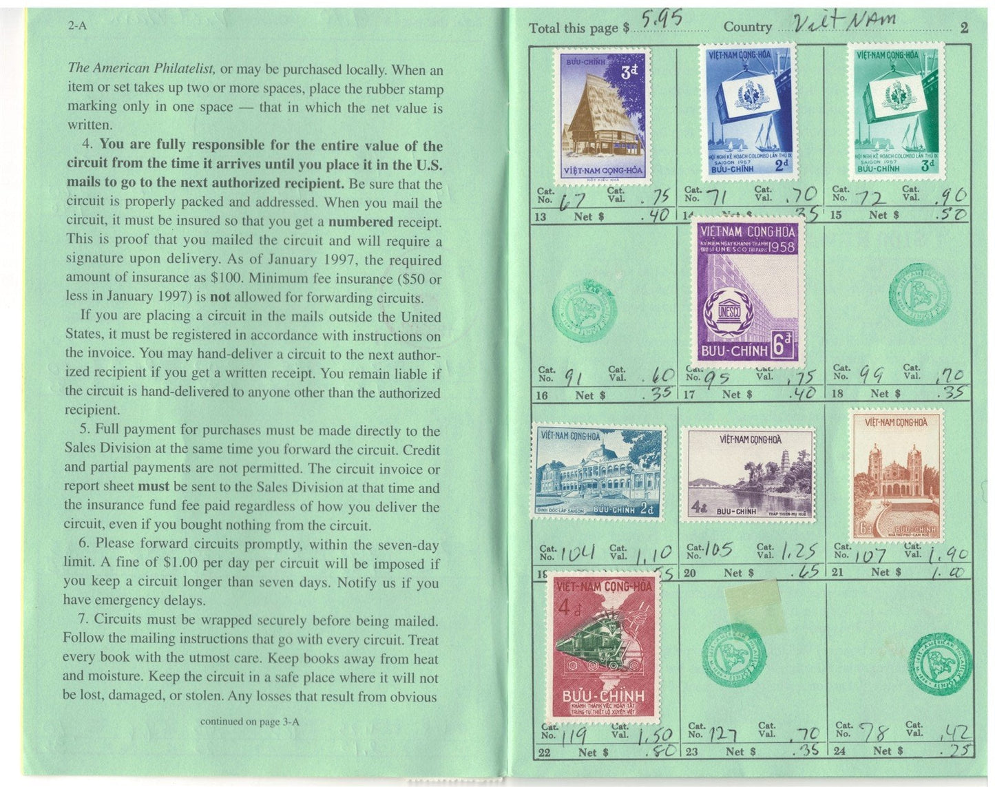 Vietnam Mint & Used Collection in Retired APS Circuit Book ZAYIX 0825L1799