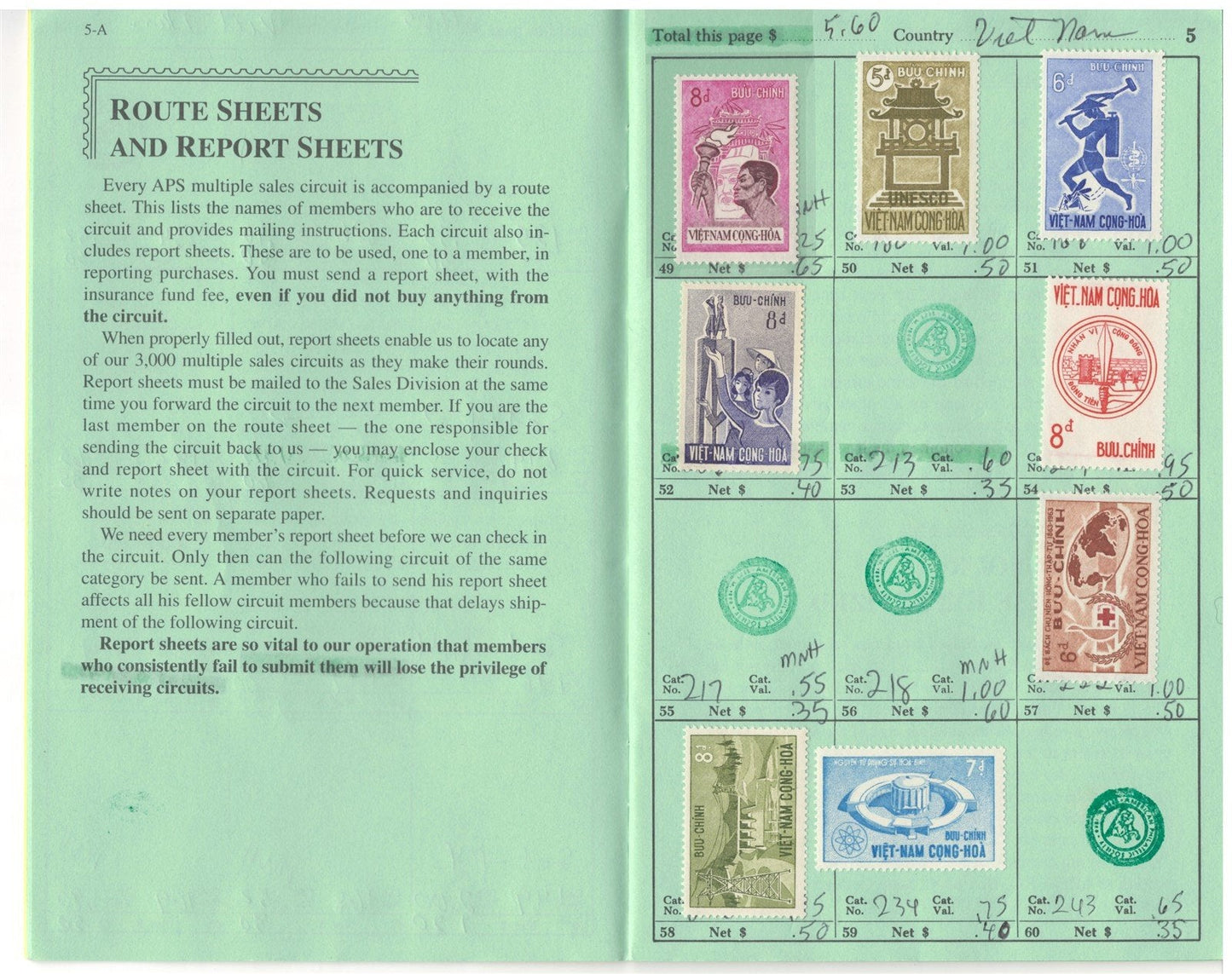 Vietnam Mint & Used Collection in Retired APS Circuit Book ZAYIX 0825L1799