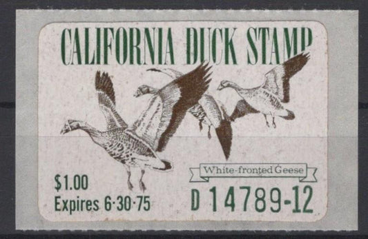 California 4 MNH VF State Hunting Permit Duck Revenue Zayix 0825RB1806