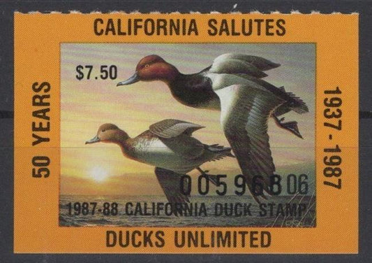 California 18 MNH VF State Hunting Permit Duck Stamp Revenue Zayix 0825RB1809