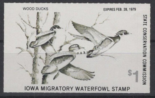 Iowa 7 MNH VF State Hunting Permit Duck Stamp Revenue Zayix 0825SB1810