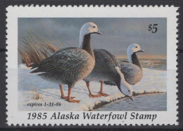 Alaska 1 MNH VF State Hunting Permit Duck Stamp Revenue Zayix 0825RB1815
