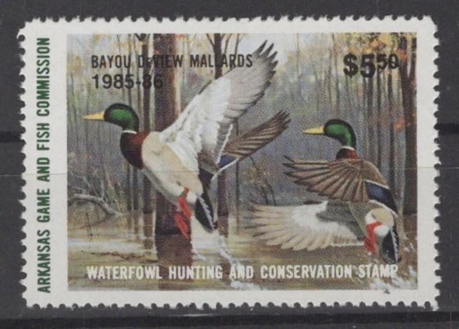 Arkansas 5 MNH VF State Hunting Permit Duck Stamp Revenue Zayix 0825RB1817