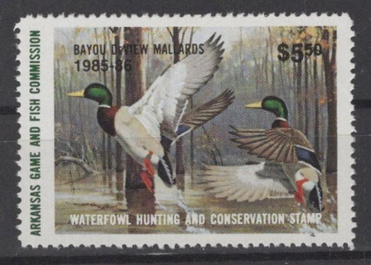 Arkansas 5 MNH VF State Hunting Permit Duck Stamp Revenue Zayix 0825RB1817