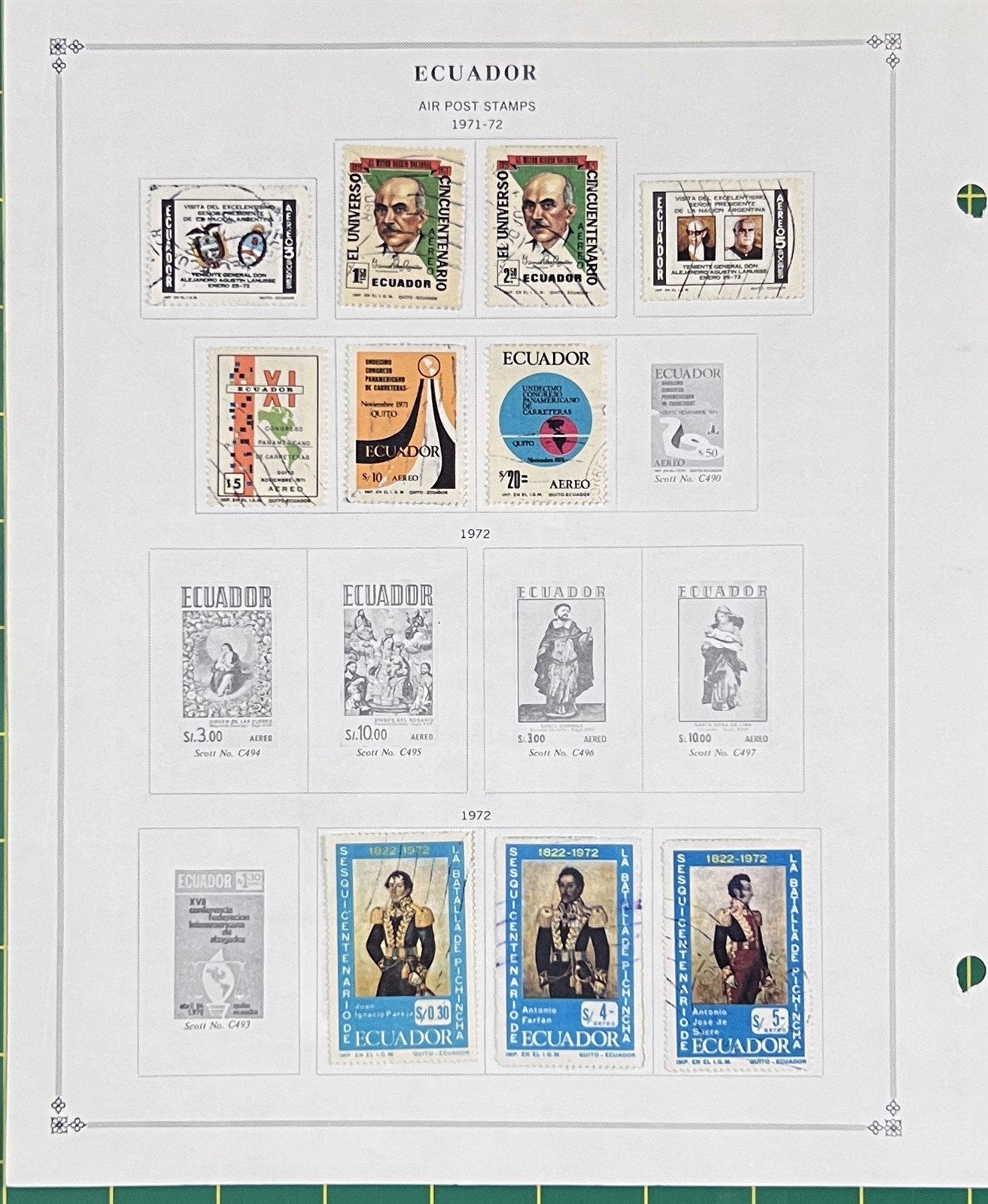 Ecuador Comprehensive Collection of 100s Mint & Used 1865-1978 ZAYIX 0825L1824