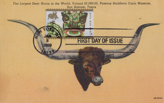 US FDC Maxi Card Largest Steer Horn Texas ZAYIX 0924M0291