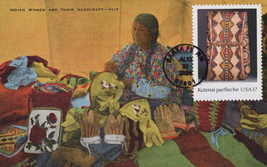 US FDC Maxi Card Kutenai Parfleche Indian Women ZAYIX 0924M0351