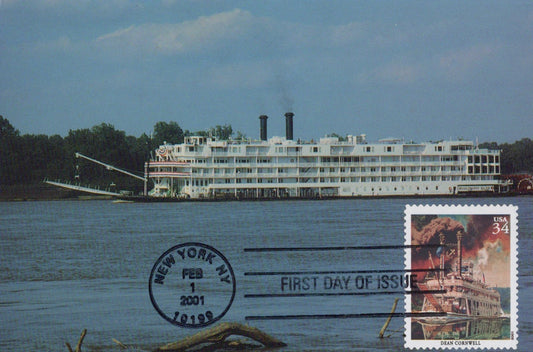 US FDC Maxi card Dean Cornwell Steamboats ZAYIX 0924M0328