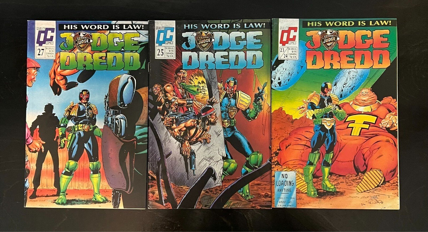 Judge Dredd 23/24, 25, 27 lot Quality Comics ZAYIX COMICS