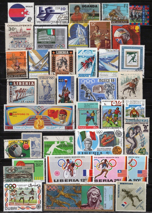 Sports Topical Stamp Collection Mint/Used Soccer Tennis Cycling Games ZAYIX