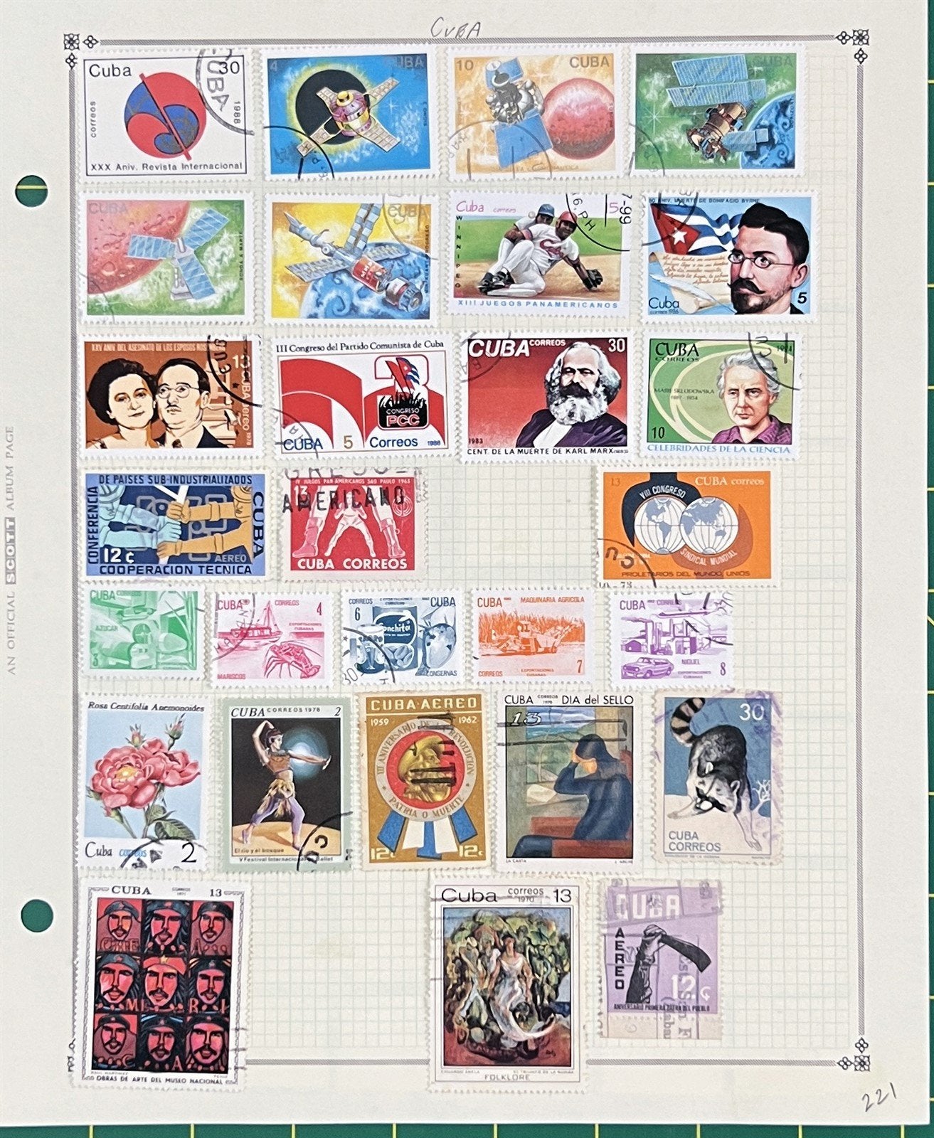 Cuba Stamp Collection of 360 Stamps Topicals on 16 Album Pages ZAYIX 0825BB3702
