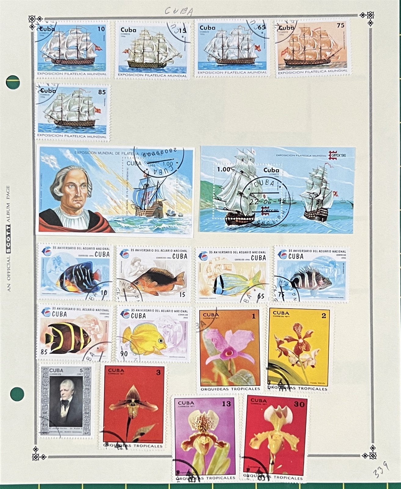 Cuba Stamp Collection of 360 Stamps Topicals on 16 Album Pages ZAYIX 0825BB3702